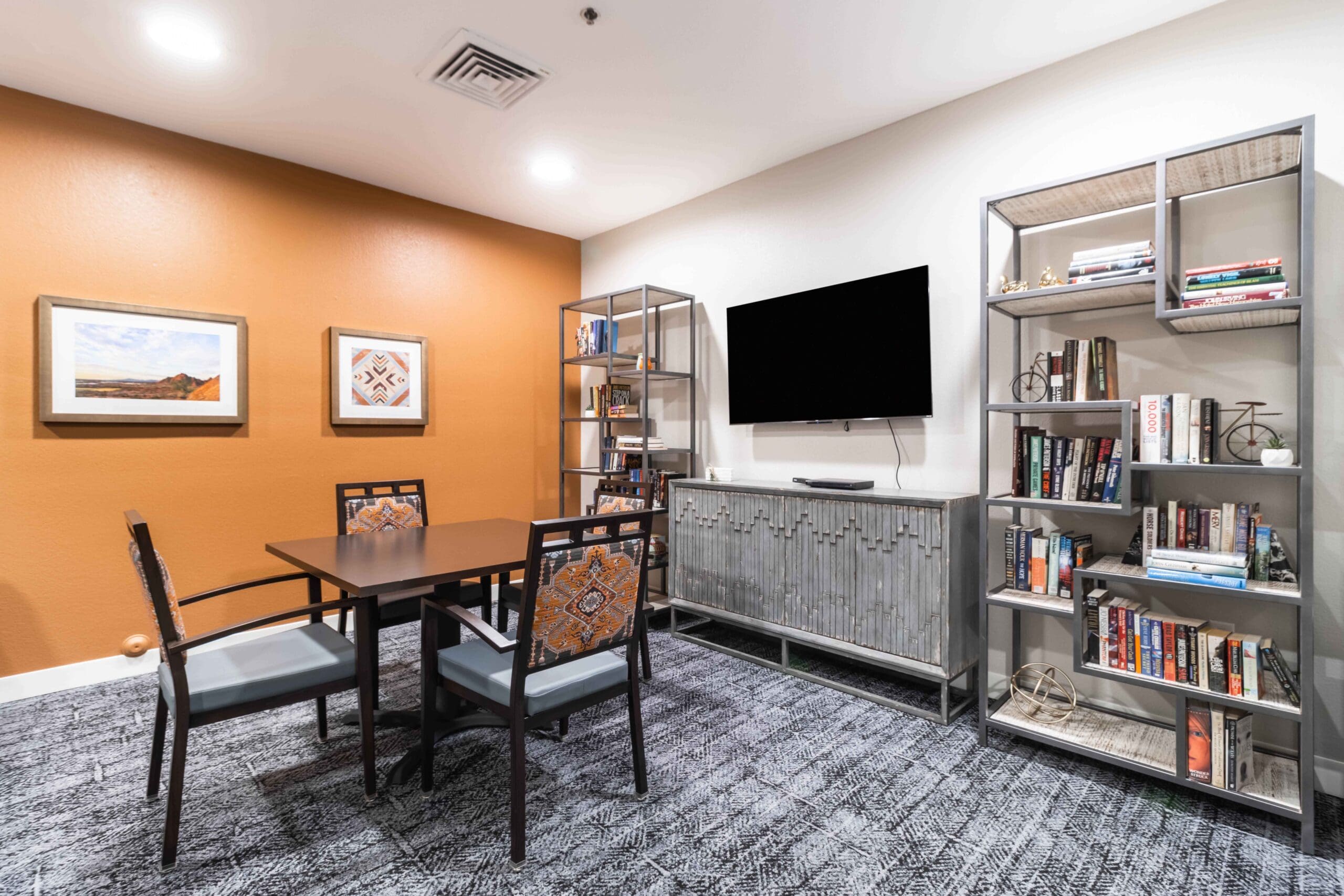 js_patti_hanna-035 - Inspirations of Tempe Interior photograph of the Inspirations of Tempe social area / media room.