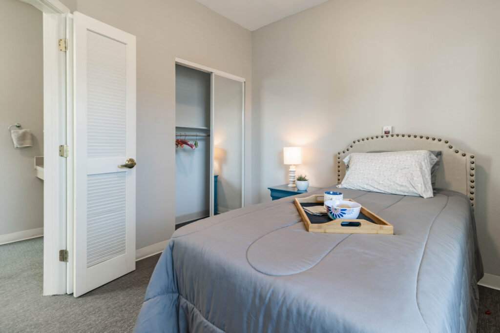 Interior photograph of the Inspirations of Tempe resident bedroom.